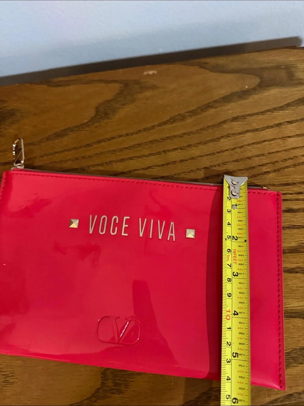 Valentino Glossy Fuchsia Patent Zip Pouch
